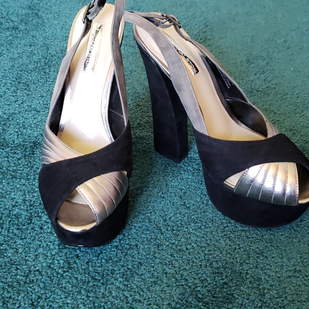 H by Halston Peep Toe Sling-Back Heels